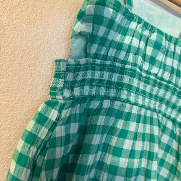 New Cat & Jack Green Checkered Kids Dress XS (4/5) Cut Out Detail - Picture 9 of 9